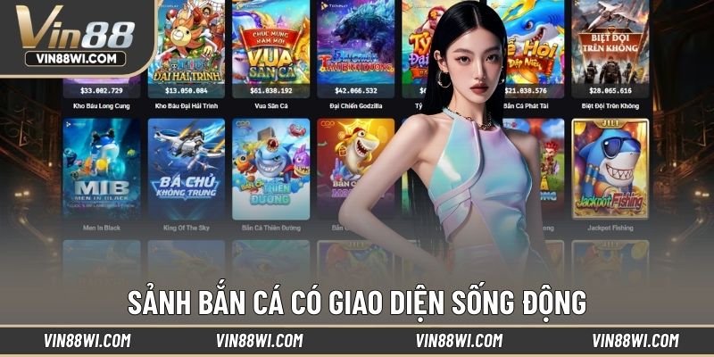 Sảnh bắn cá có giao diện sống động
